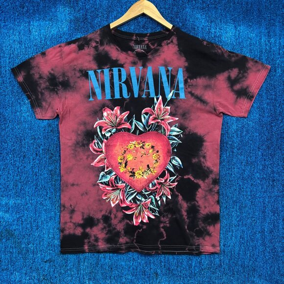 Nirvana “Heart-Shaped Box” Grunge Band Tie-Dye Graphic T-Shirt Size Large - Picture 1 of 4